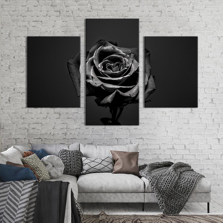 Модульная картина на холсте Триптих Мистическая роза 141x90 см (252-32)