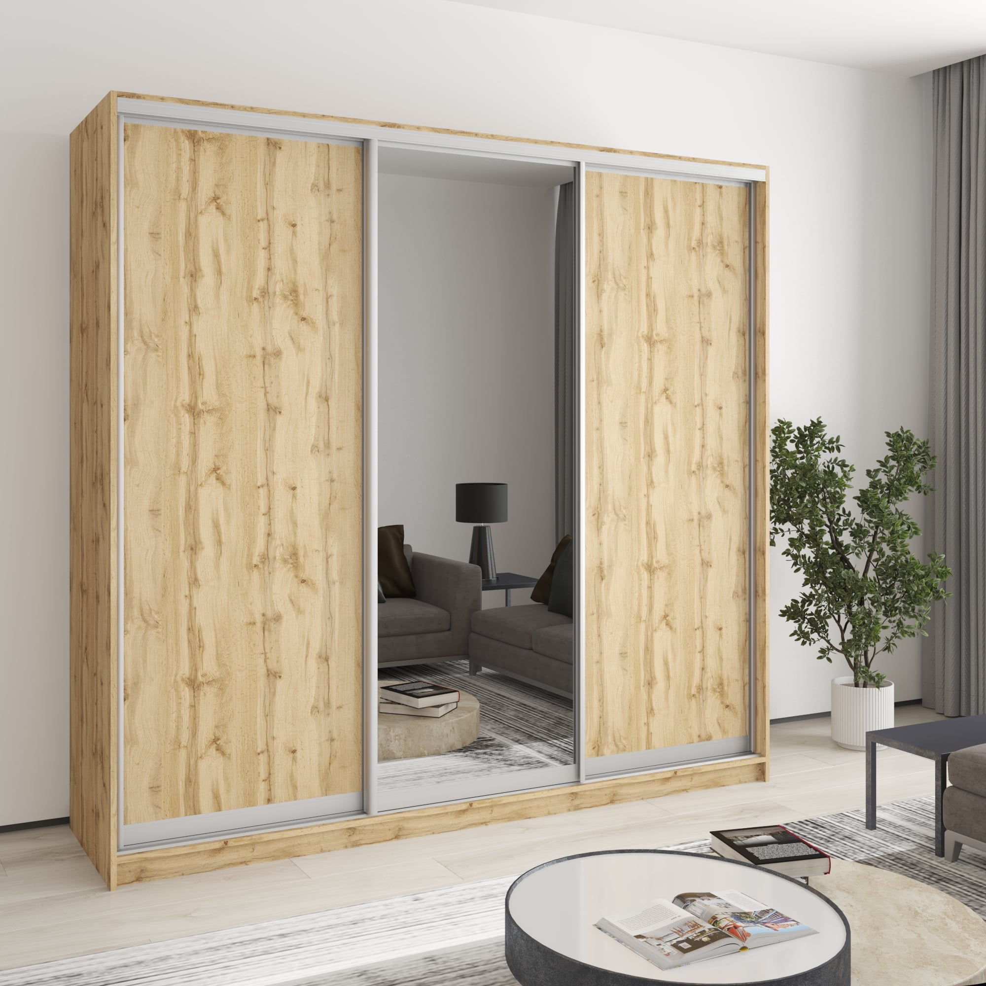 Шкаф-купе трехдверный Mebel Star Комбо AL MBS-4301 220х60х210 см Дуб тахо (1005484) Шкаф-купе трехдверный Mebel Star Комбо AL MBS-4301 220х60х210 см Дуб тахо (1005484)