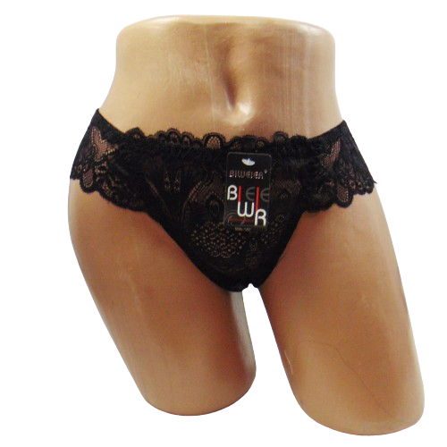 Трусы кружевные бразилиана Biweier 758 2XL Черный
