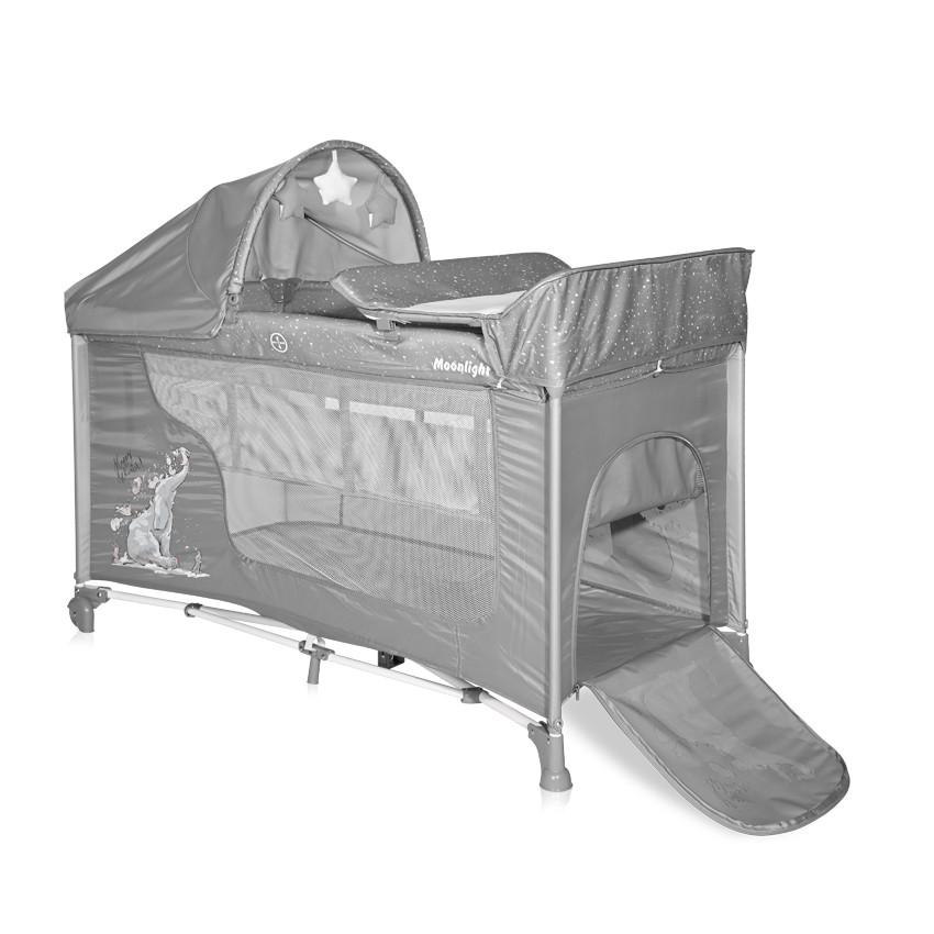 Ліжко-манеж Lorelli Moonlight Rocker 2 Layers Темно-сірий (10080422140) - фото 3 Ліжко-манеж Lorelli Moonlight Rocker 2 Layers Темно-сірий (10080422140) - фото 3