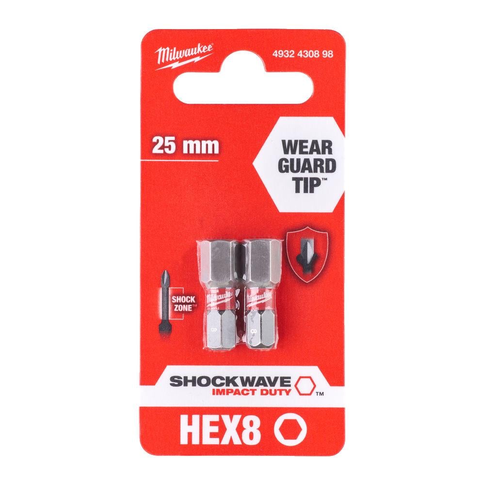 Бита Milwaukee Shockwave Impact Duty Hex8х25 мм 2 шт. (4932430898)
