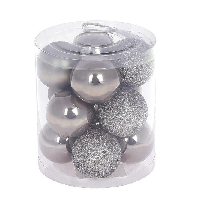 Набор пластиковых новогодних шаров Flora 12 шт. D-4 см (12413)