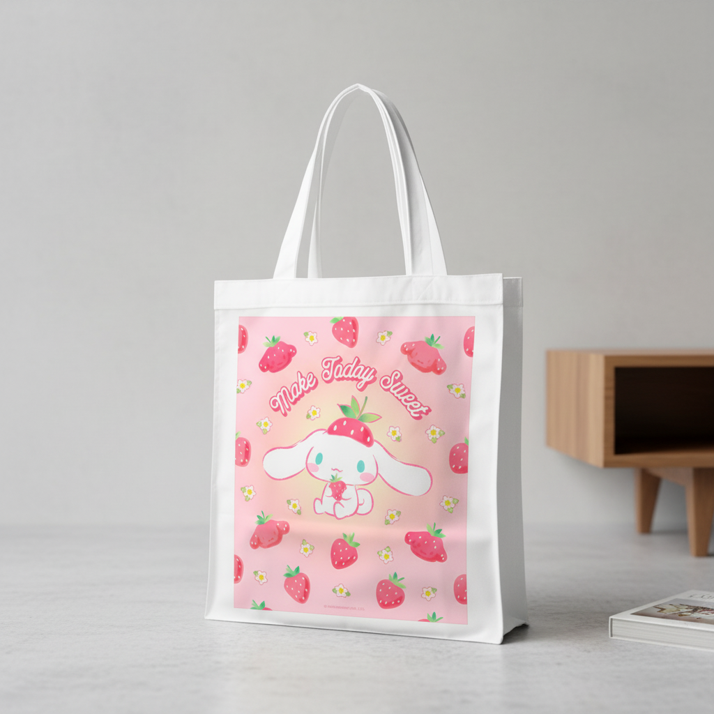 Сумка-шопер Hello Kitty Циннаморолл из льна Белый (25103)