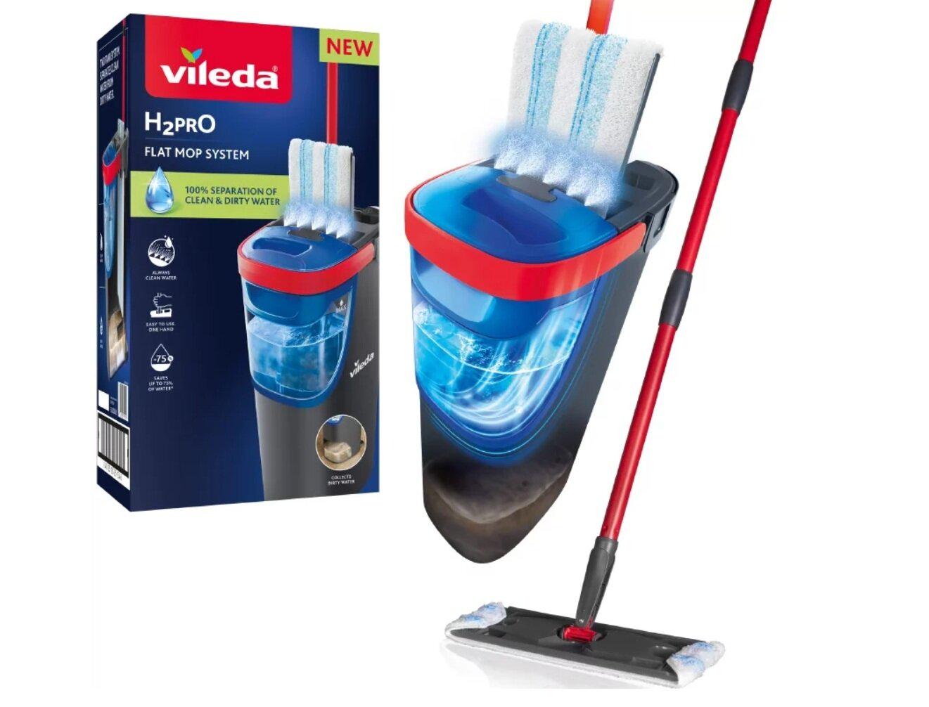 Комплект для уборки Vileda H2PRO FLAT MOP SYSTEM два бака с распылителем - фото 8 Комплект для уборки Vileda H2PRO FLAT MOP SYSTEM два бака с распылителем - фото 8