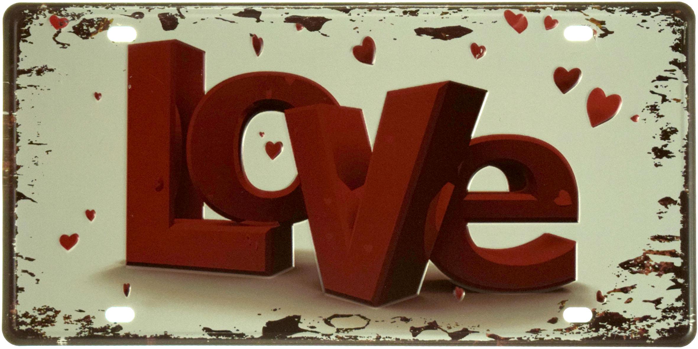 Табличка металлическая День Святого Валентина/Valentine's Day 15x30 см