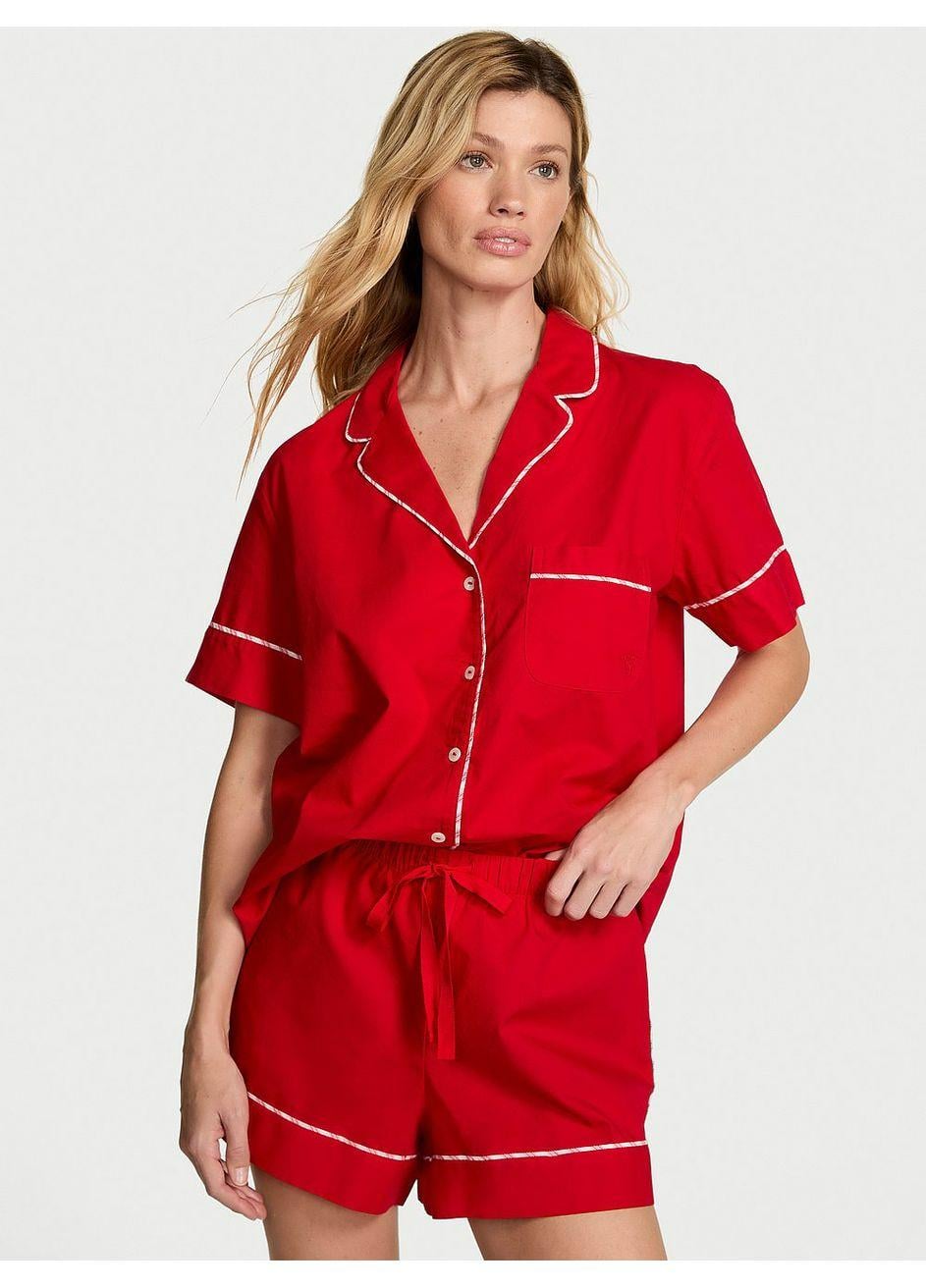 Пижама котоновая Victoria's SecretCotton Heritage Short Pyjama Set XS Красный (27161479)