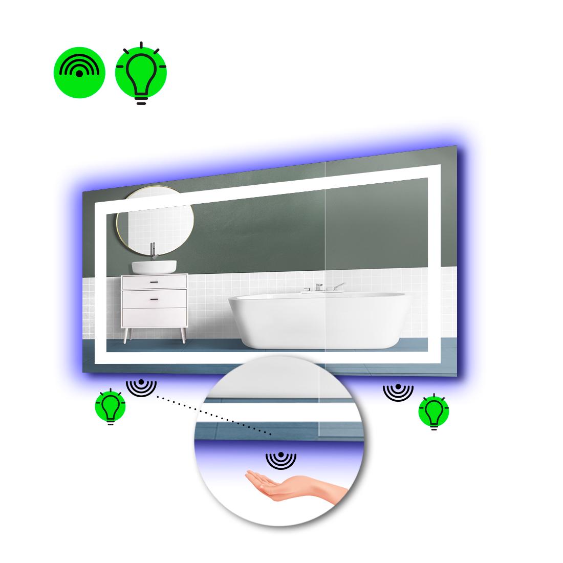 Зеркало с LED подсветкой Karnet с ИК включателем 100x70 см (karnetg998)