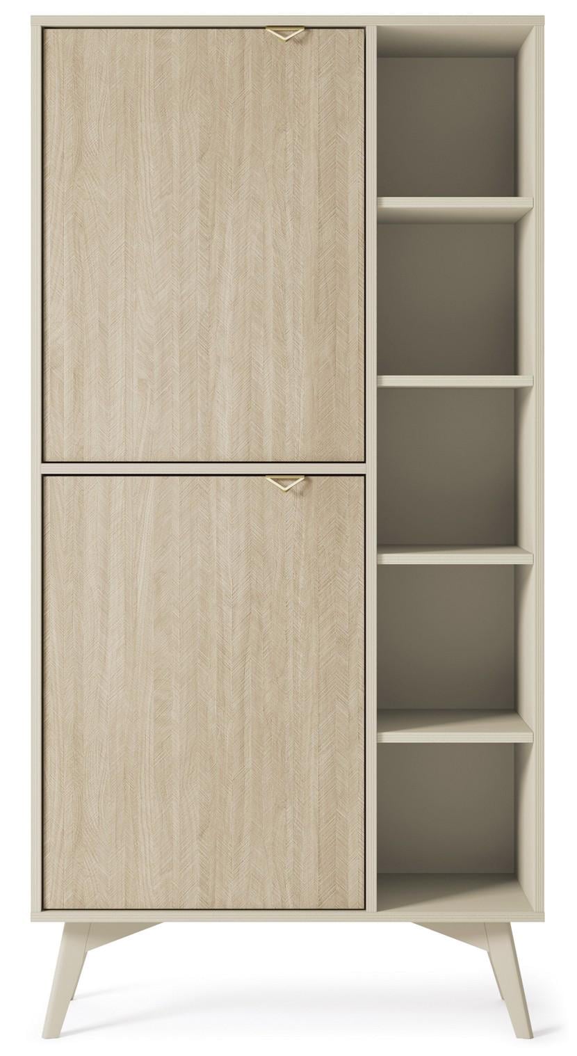 Стеллаж Perfect Home Forest RG80 2-дверный Бежевый песочный/Пихта сканди (PFH-091480)