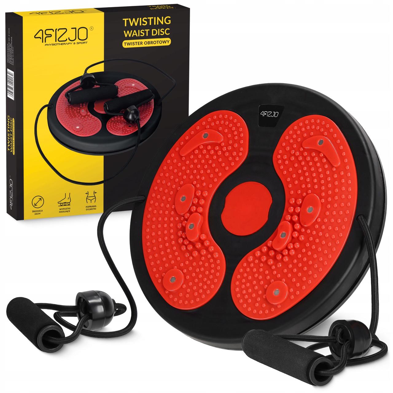 Диск здоров'я для талії 4fizjo Mini Twister з еспандерами Black/Red (P-5905973402132)
