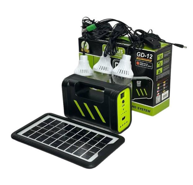 Автономний комплект GDPLUS GD-12 для освітлення та зарядки з ліхтарем і сонячною панеллю 4500 мАг (1990752965) - фото 2 Автономний комплект GDPLUS GD-12 для освітлення та зарядки з ліхтарем і сонячною панеллю 4500 мАг (1990752965) - фото 2