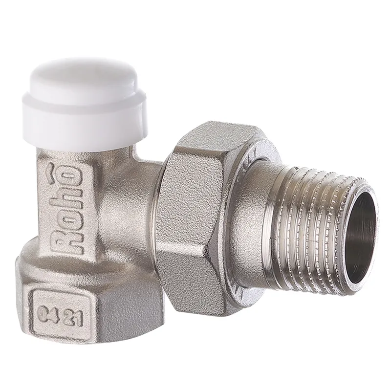 Термостатический радиаторный клапан угловой 1/2" с американкой Roho R5250-050 RO0132
