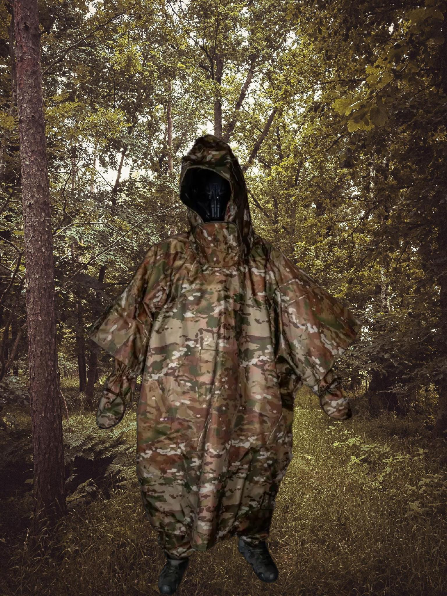 Комплект антидронный Костюм маскировочный /бахилы/перчатки Woodland (Optical-19)