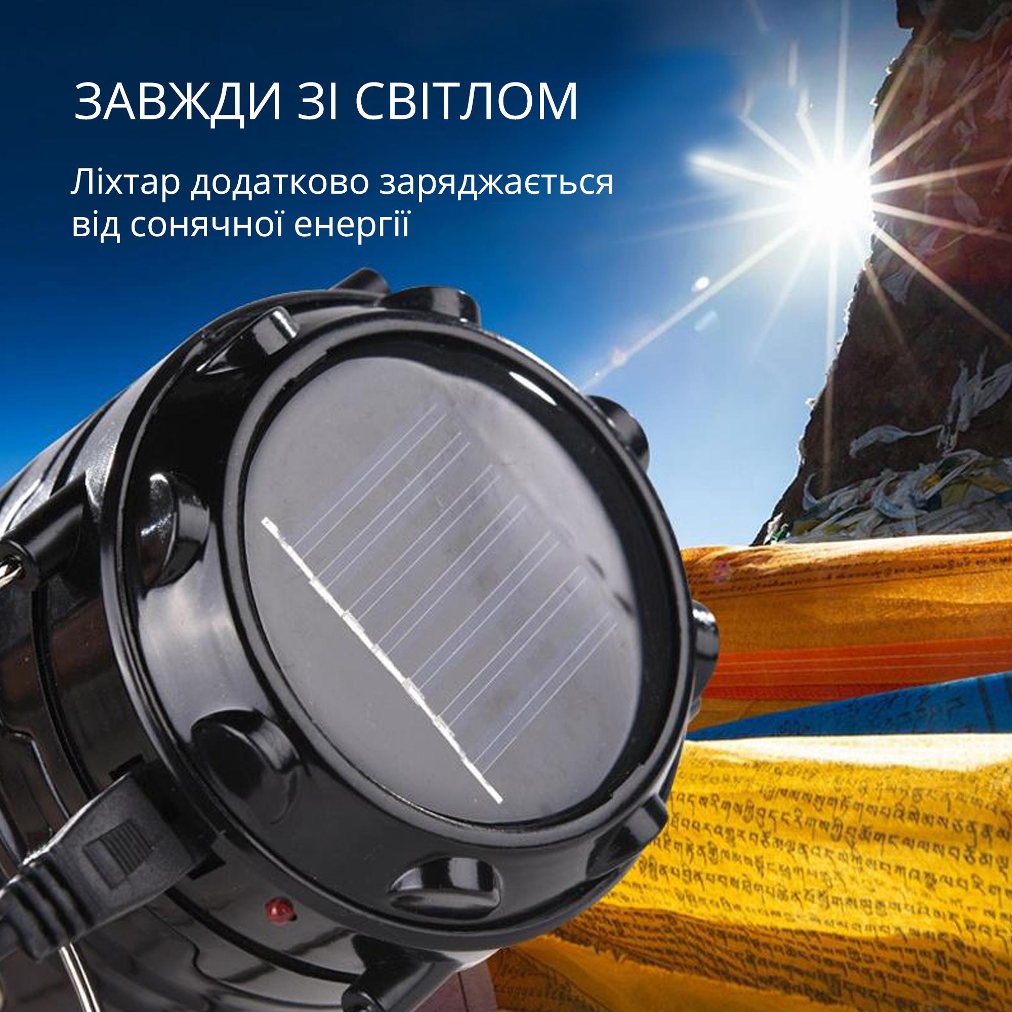 Складной кемпинговый фонарь Camping Lamp Solar Powerbank Черный - фото 7