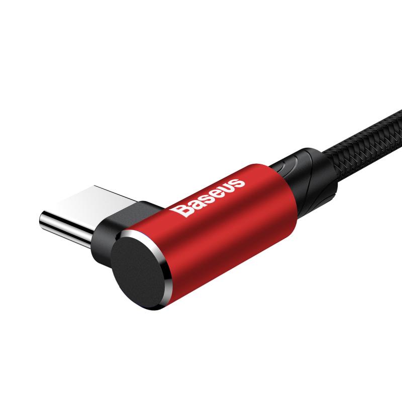 Кабель для быстрой зарядки Baseus реверсивный USB Type C 90° 0,5 м 3 A 480 Мбит/с Red (1896596474) - фото 2