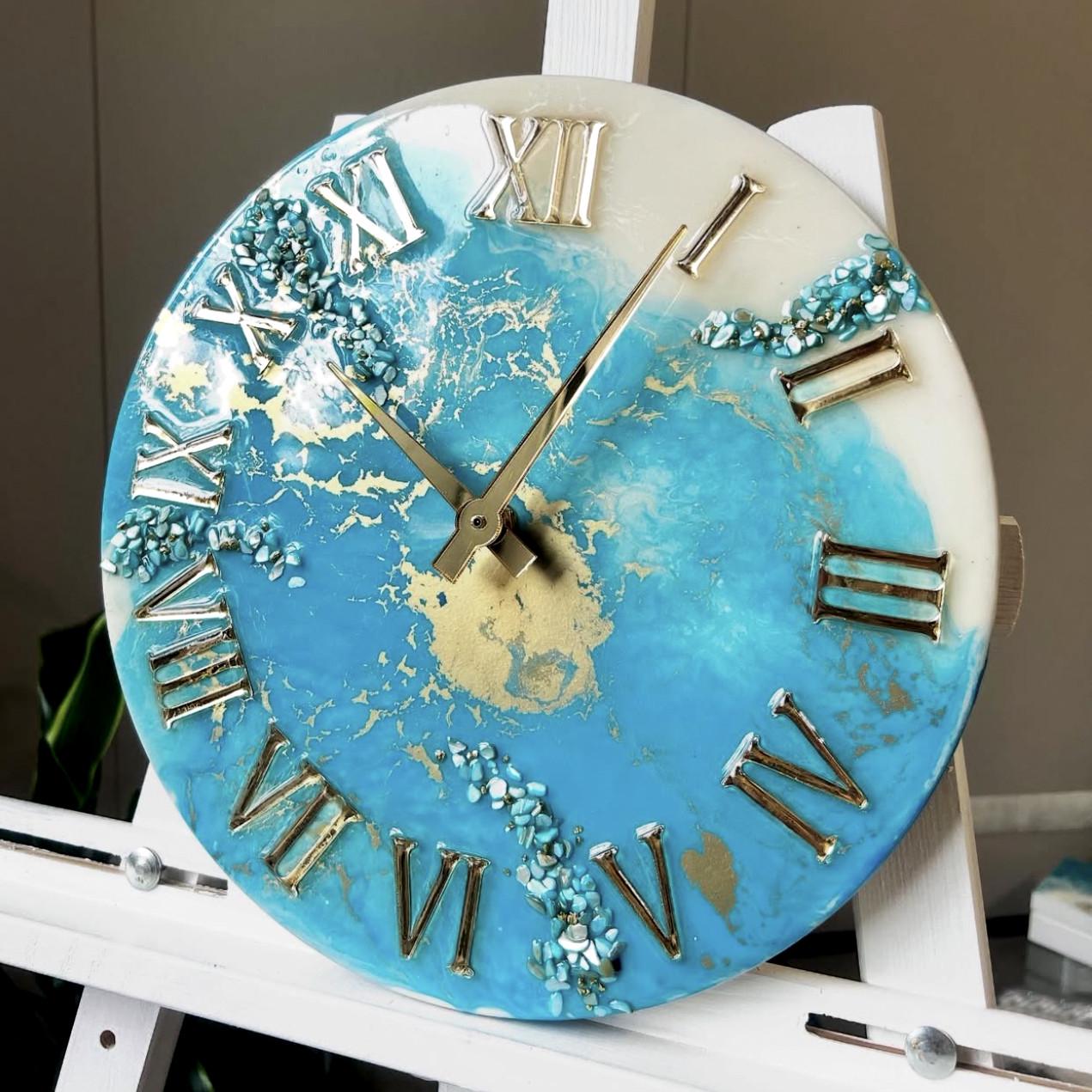 Часы настенные круглые из эпоксидной смолы EPOXY M175 85x85 см