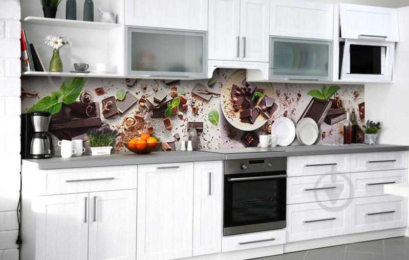 Скинали на кухню Zatarga «Слитки шоколада» 650х2500 мм виниловая 3Д наклейка кухонный фартук самоклеящаяся