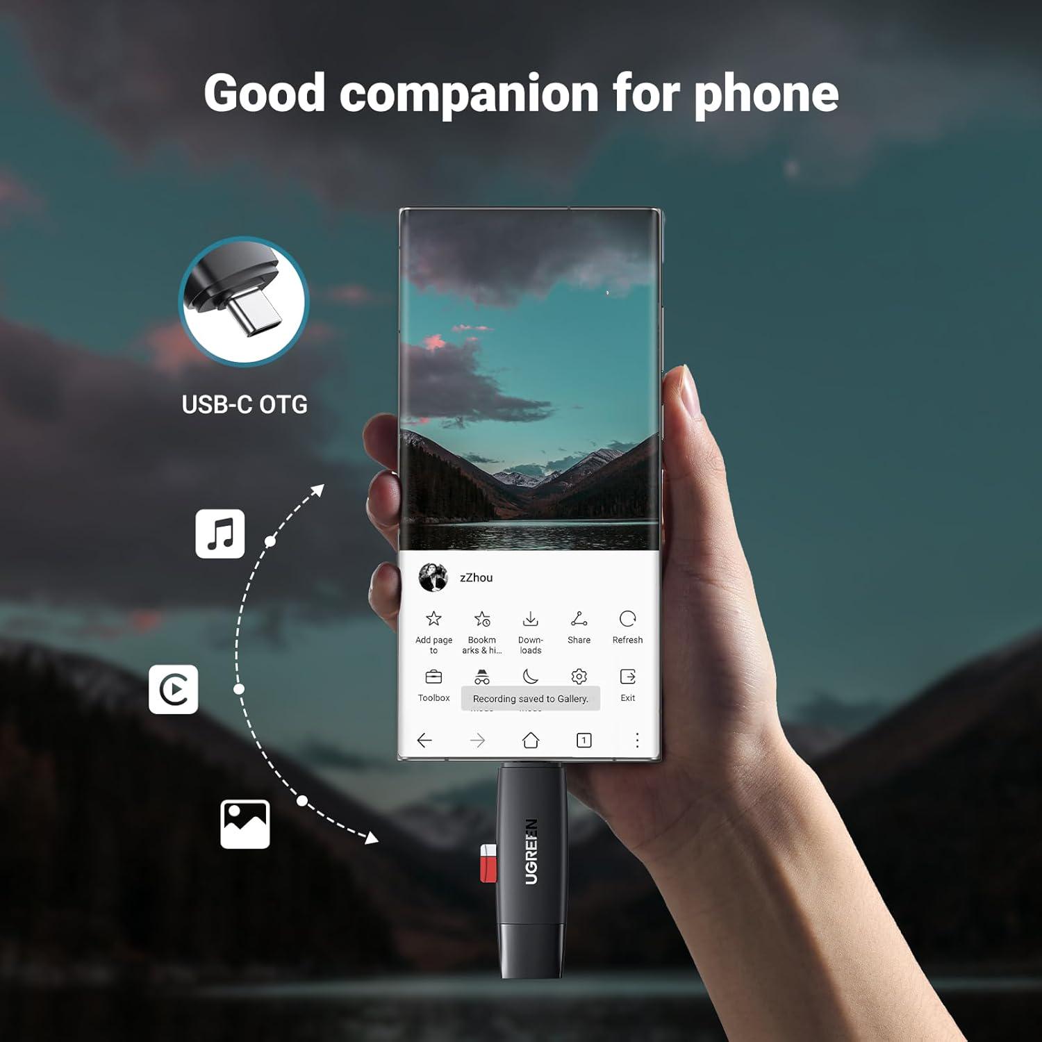 Картридер UGREEN CM304 4in1 Black (80191) - фото 9