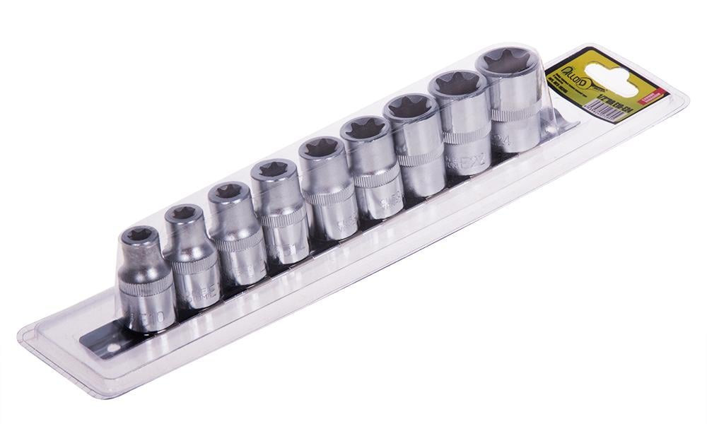 Набір торцевих головок Alloid Е10-Е24 1/2"DR 9 предметів (НГЕ-1024Б)