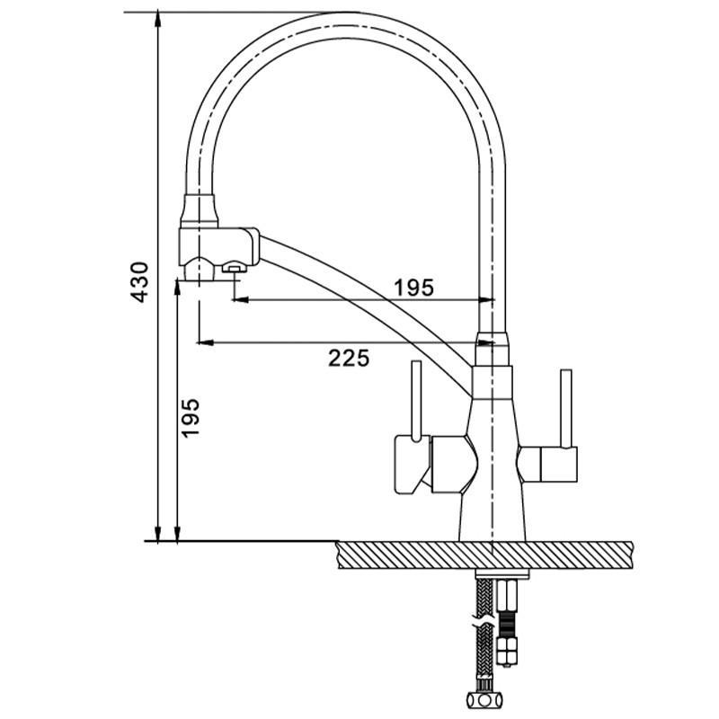 Смеситель для кухни KOER KB-72003-09 Бронзовый/Черный (KR3378) - фото 2