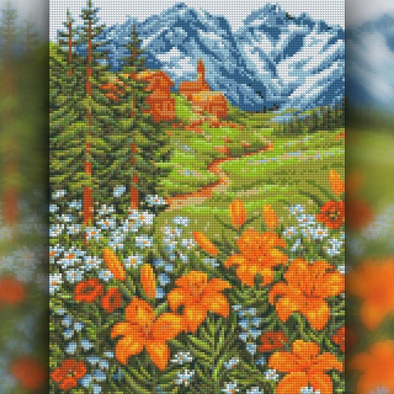 Алмазная мозаика The Wortex Diamonds Горные цветы 30x40 см (TWD30034M)