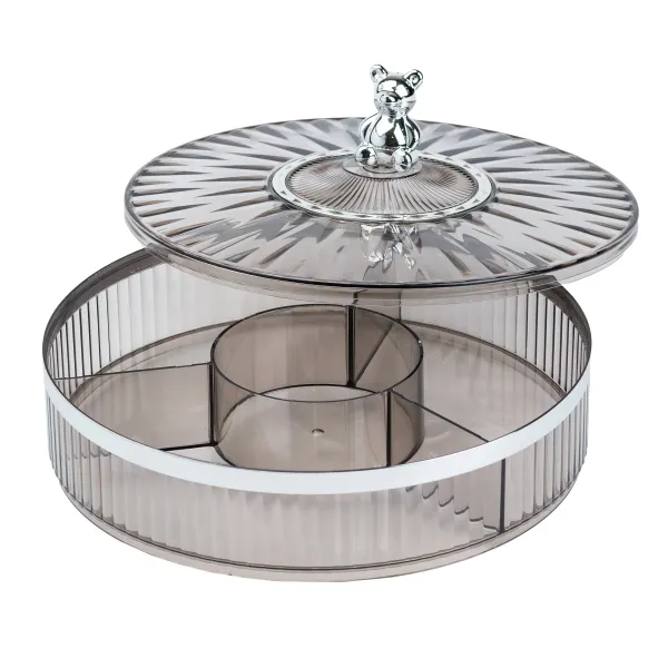 Конфетница пластиковая на 4 отделения d 26 см Smoke Gray - фото 3 Конфетница пластиковая на 4 отделения d 26 см Smoke Gray - фото 3