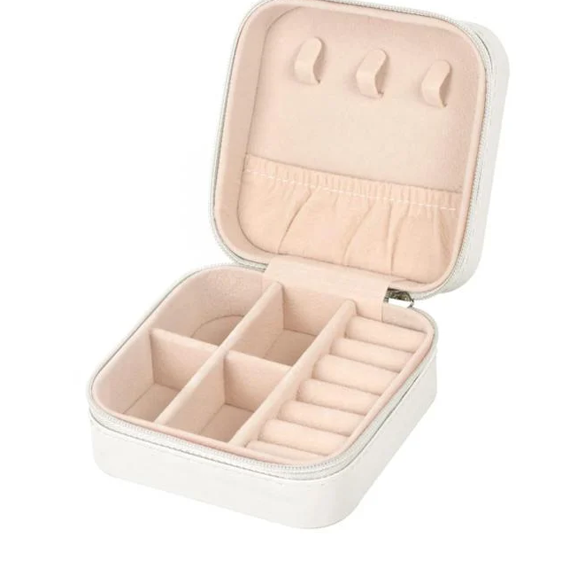Шкатулка-органайзер для ювелирных украшений и бижутерии с бархатными отсеками Белый (2537417961)