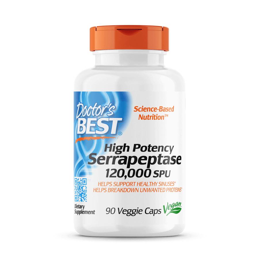 Натуральна добавка Doctor's Best Serrapeptase 120000 SPU High Potency 90 капс. (7826)