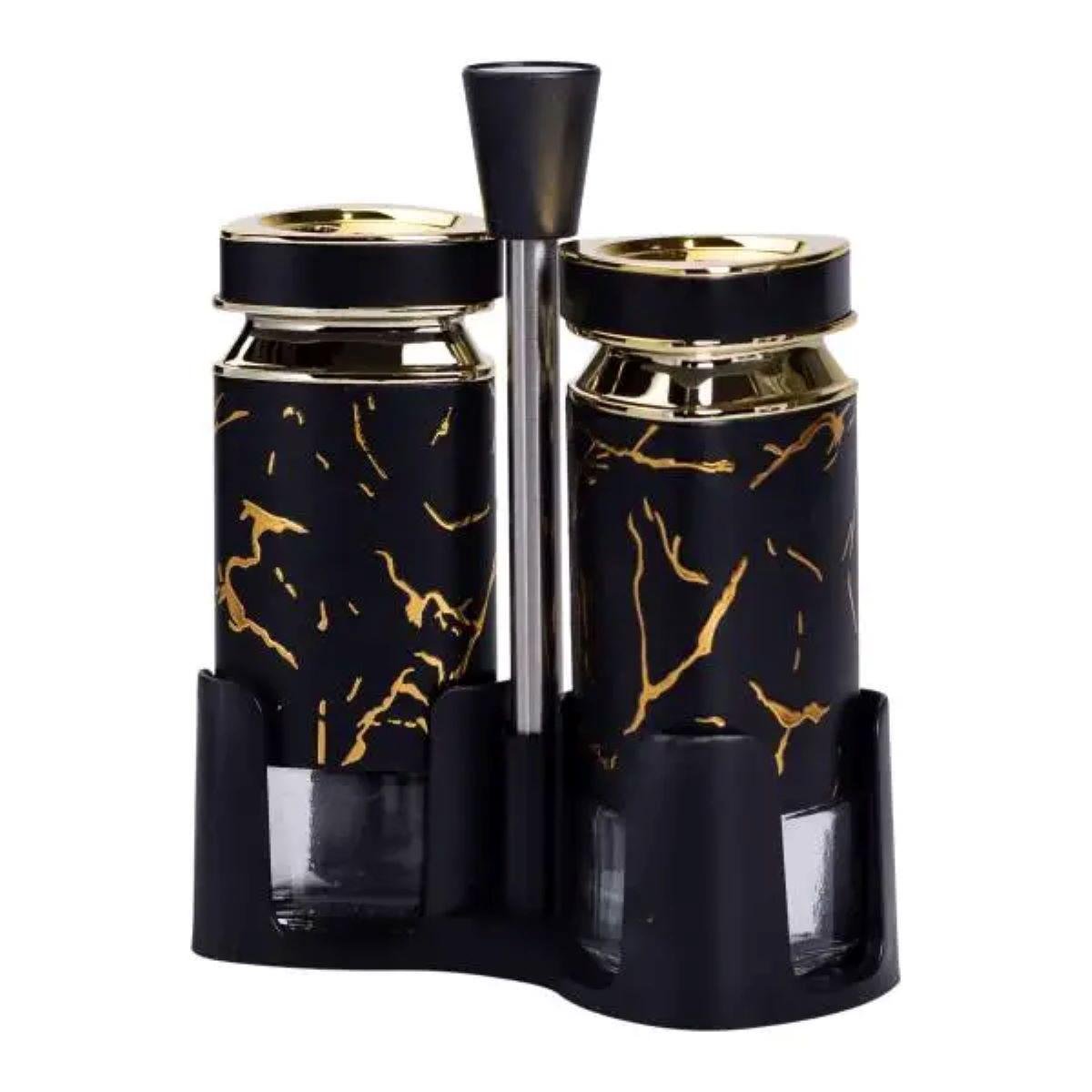 Набор для специй на подставке по 120 мл Черный (6797) - фото 4 Набор для специй на подставке по 120 мл Черный (6797) - фото 4