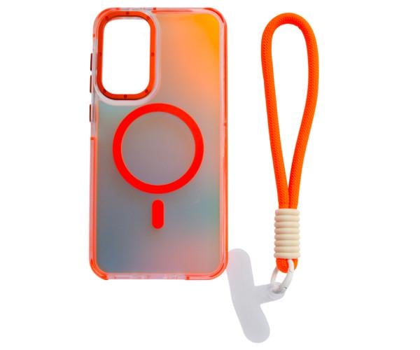 Чохол - накладка Omeve Chameleon для Samsung Galaxy A36 5G з MagSafe кільцем і шнурком Оранжевий