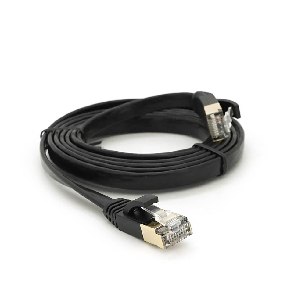 Патч-корд литий плоский WEEPDA UTP RJ45 Cat.7 1.5m Cu Чорний