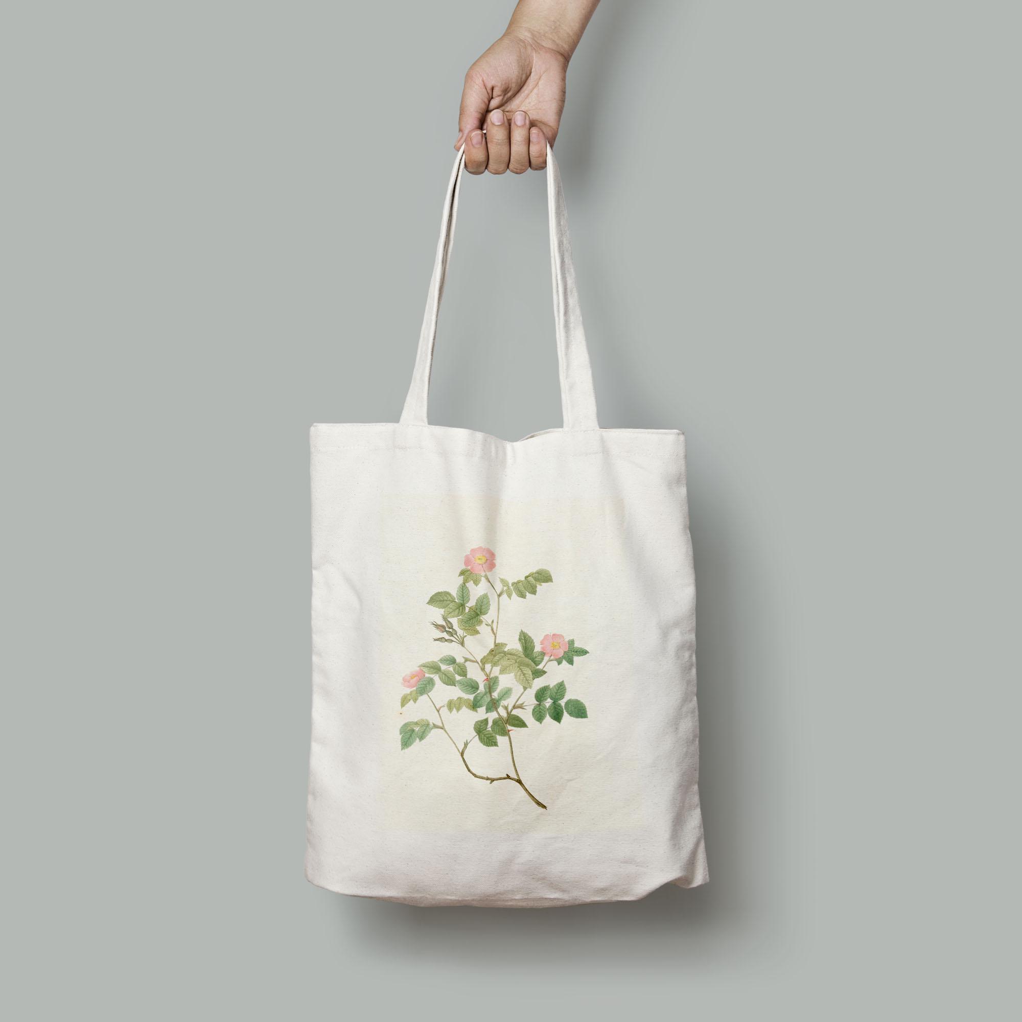 Эко-сумка Винтажный цветочный принт Роза Рубигиноза шопер (Flowers1921002_Bag)