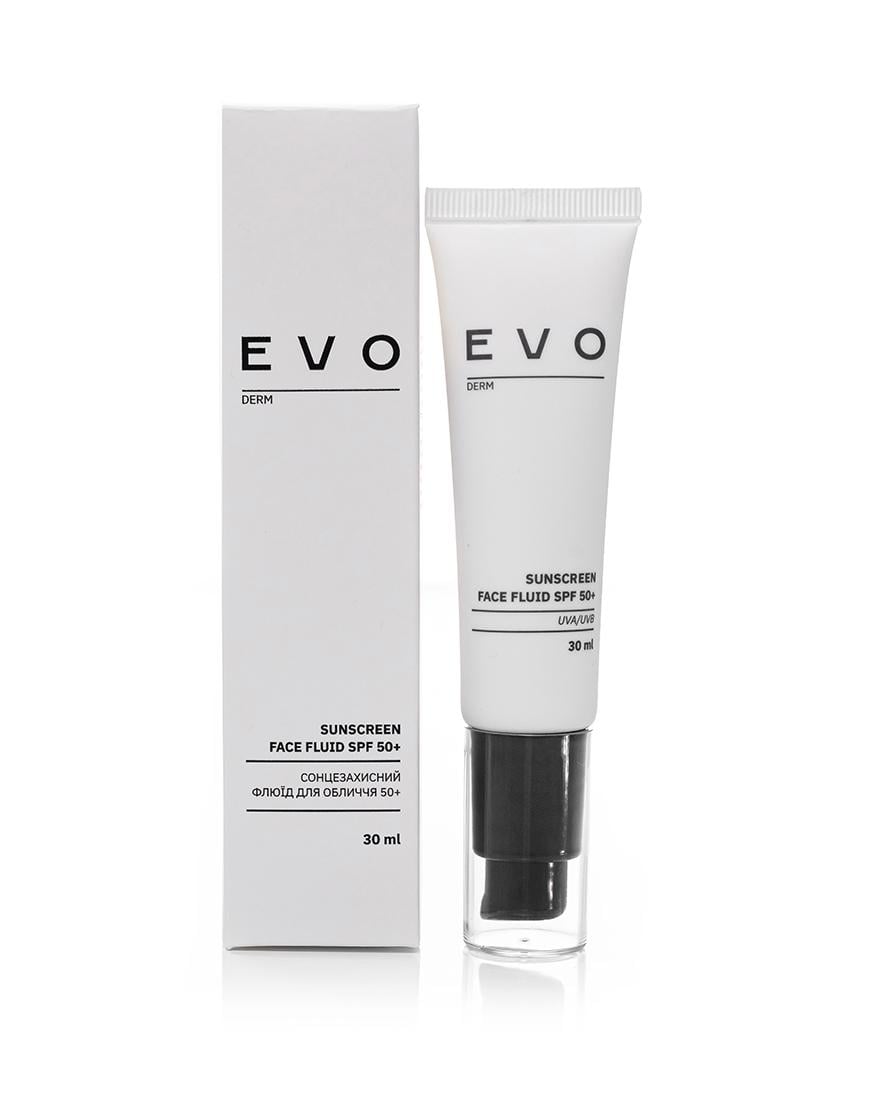 Сонцезахисний флюїд для обличчя spf 50+ EVO DERM 30 мл