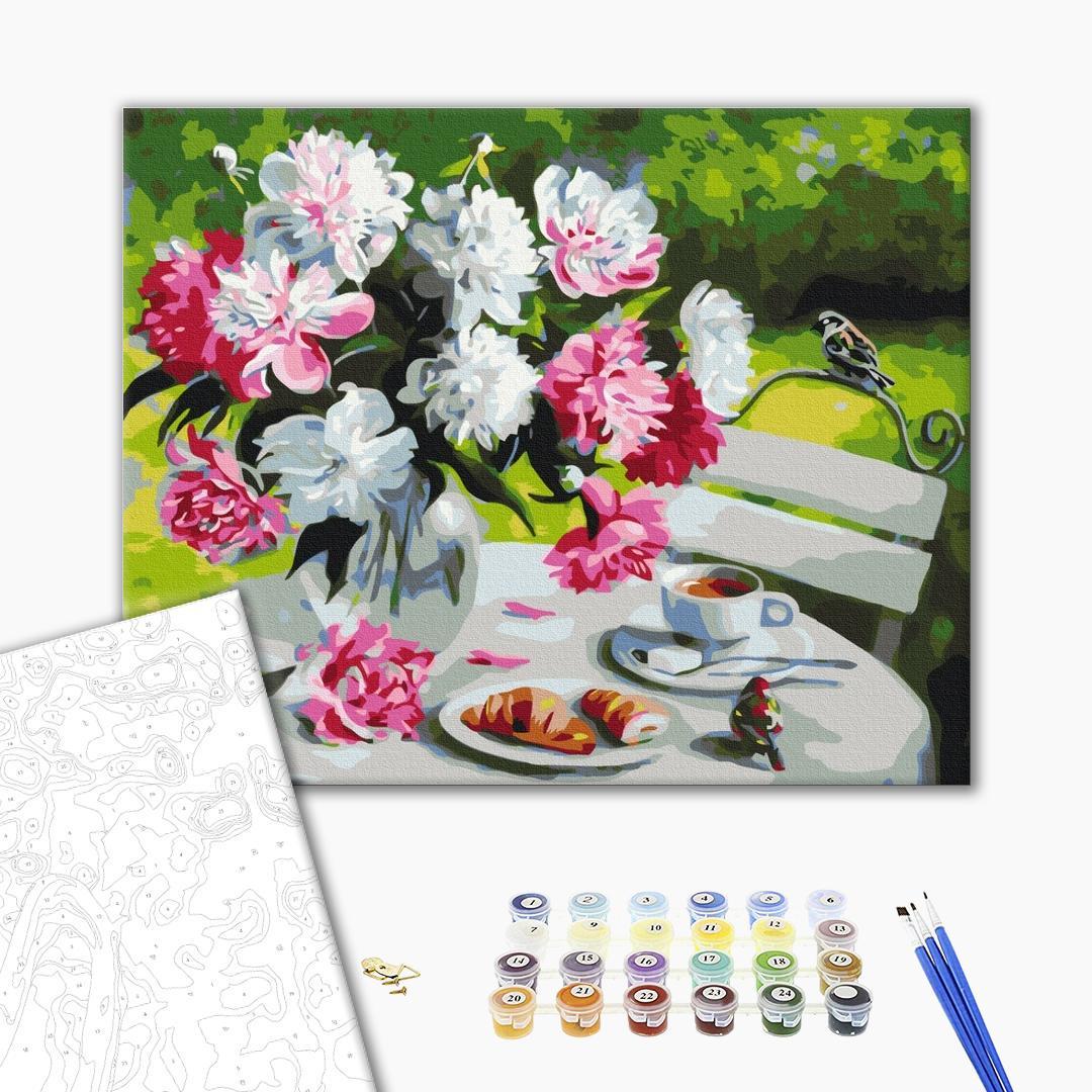 Картина по номерам BrushMe Завтрак с пионами 40х50 см (BS29388) - фото 2 Картина по номерам BrushMe Завтрак с пионами 40х50 см (BS29388) - фото 2