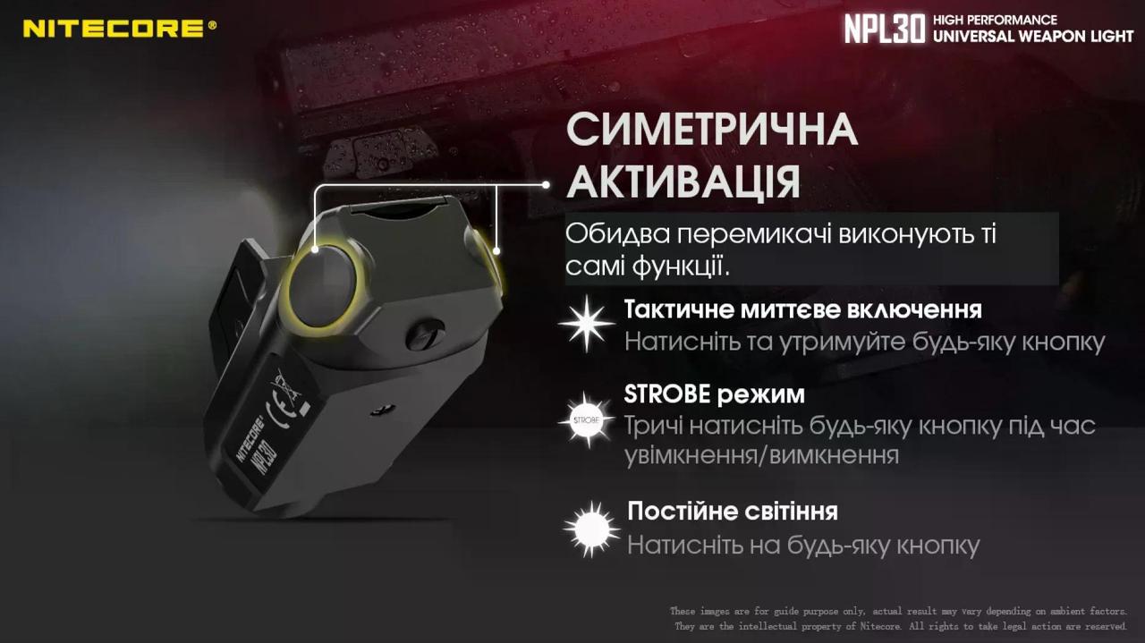 Ліхтар пістолетний Nitecore NPL30 1200 lm 113 м (27831885) - фото 10 Ліхтар пістолетний Nitecore NPL30 1200 lm 113 м (27831885) - фото 10