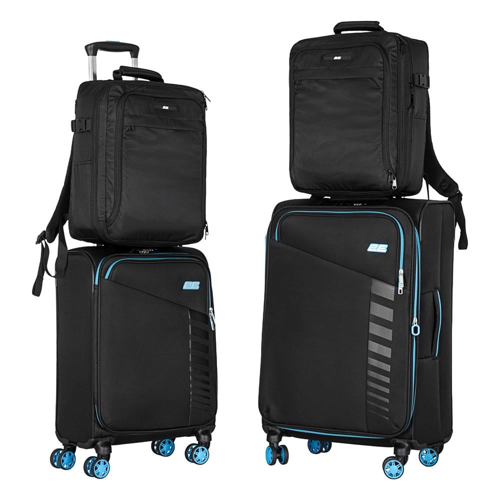 Набір валіз дорожніх 2E Trek поліестер замок TSA з 4 колесами S/M та 2 рюкзаки Cabin Чорний (2E-SPE-TREK-SET4-BK)