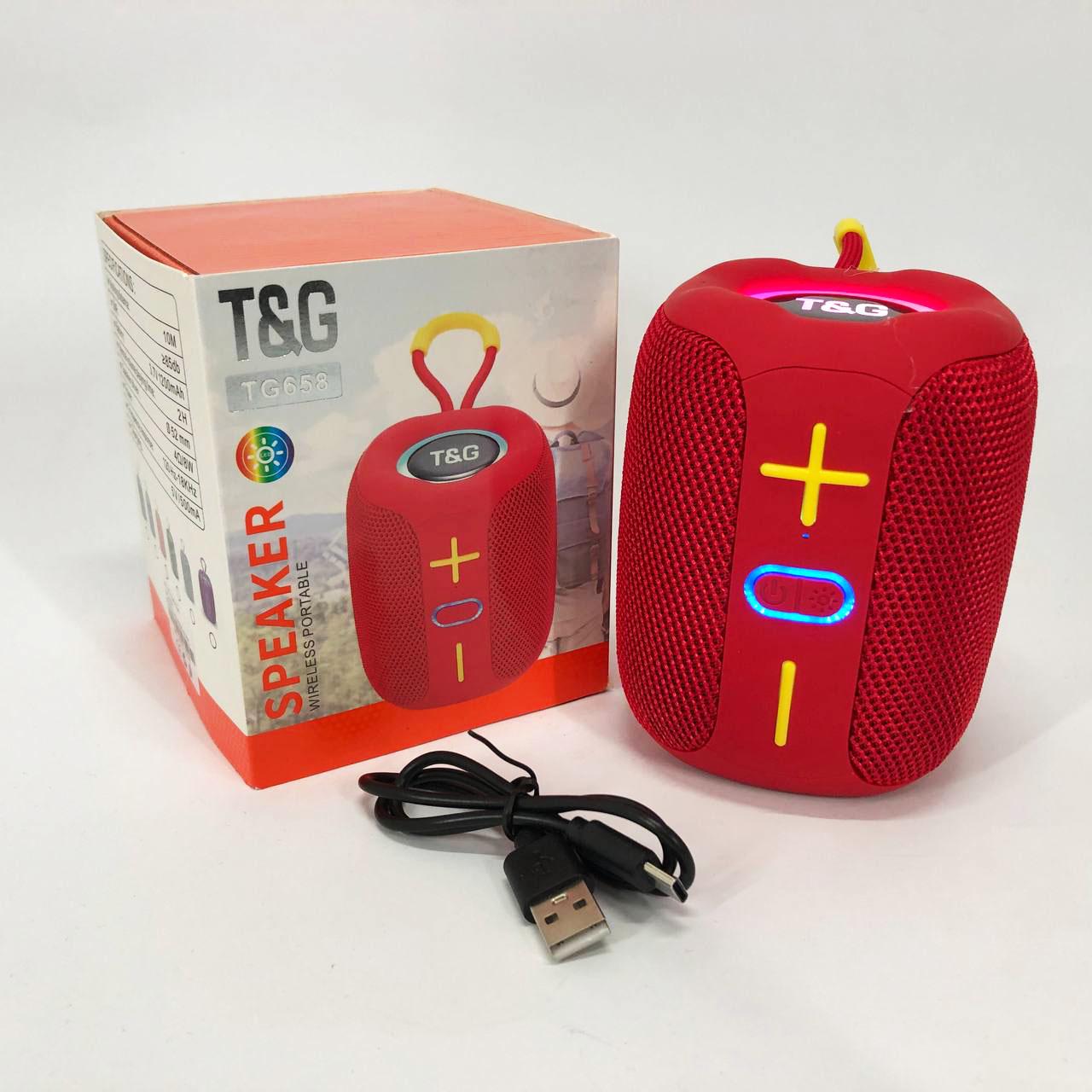 Колонка портативна з RGB підсвічуванням TG658 8W Червоний - фото 10