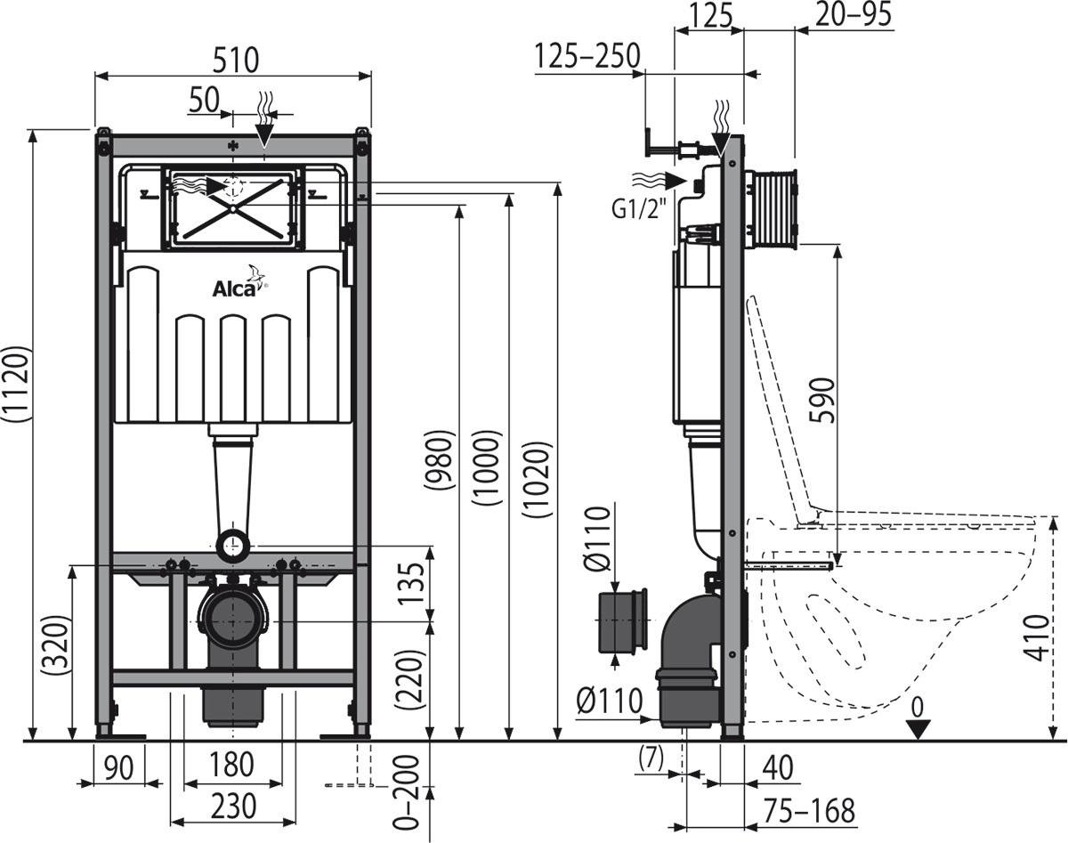 Інсталяційна система для унітазу Alca Plast AM101/1120-4:1 UA M670-0001 з кнопкою Білий (153305) - фото 2