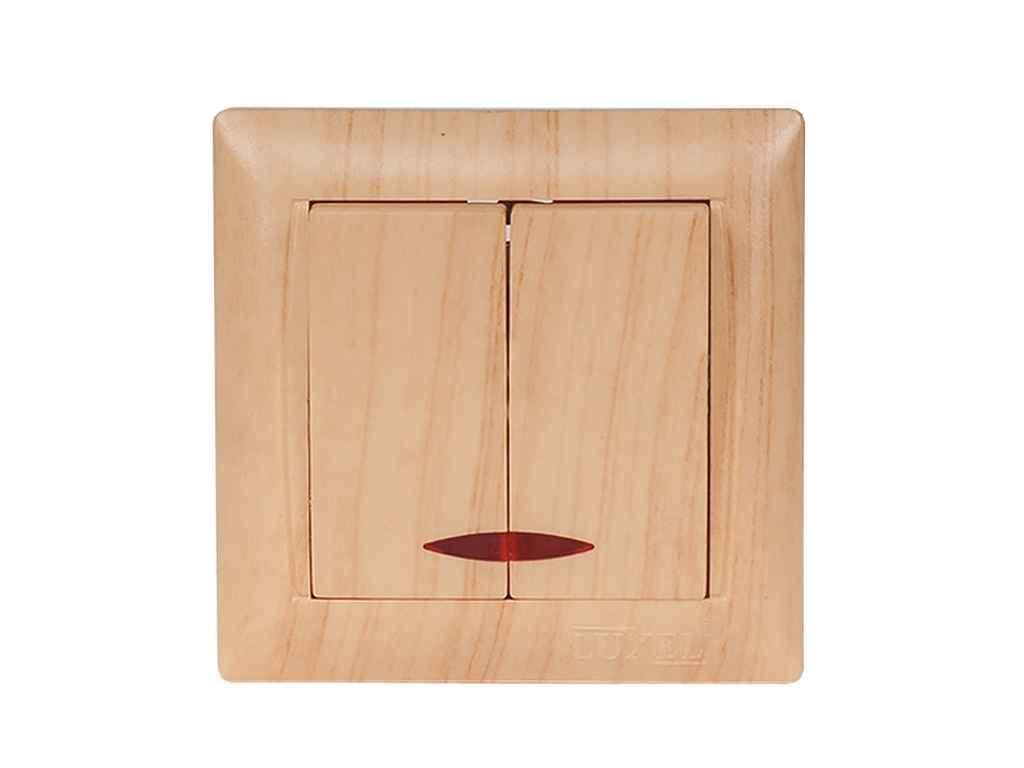 Выключатель Luxel сосна двойной PRIMERA 3806 (1034416)