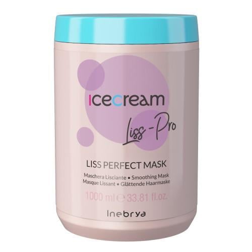 Маска разглаживающая жесткие и пушистые волосы INEBRYA Ice Cream Liss Perfect Mask 1000 мл (2523429409)