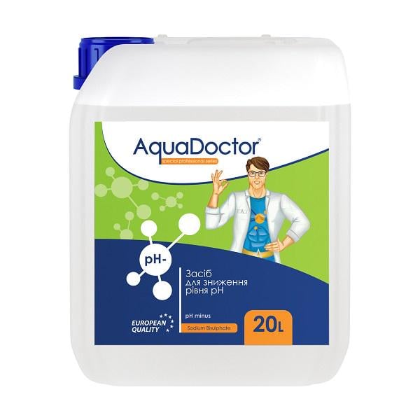 Рідкий засіб для зниження pH AquaDoctor pH Minus Сірчана 35% 20 л - фото 1