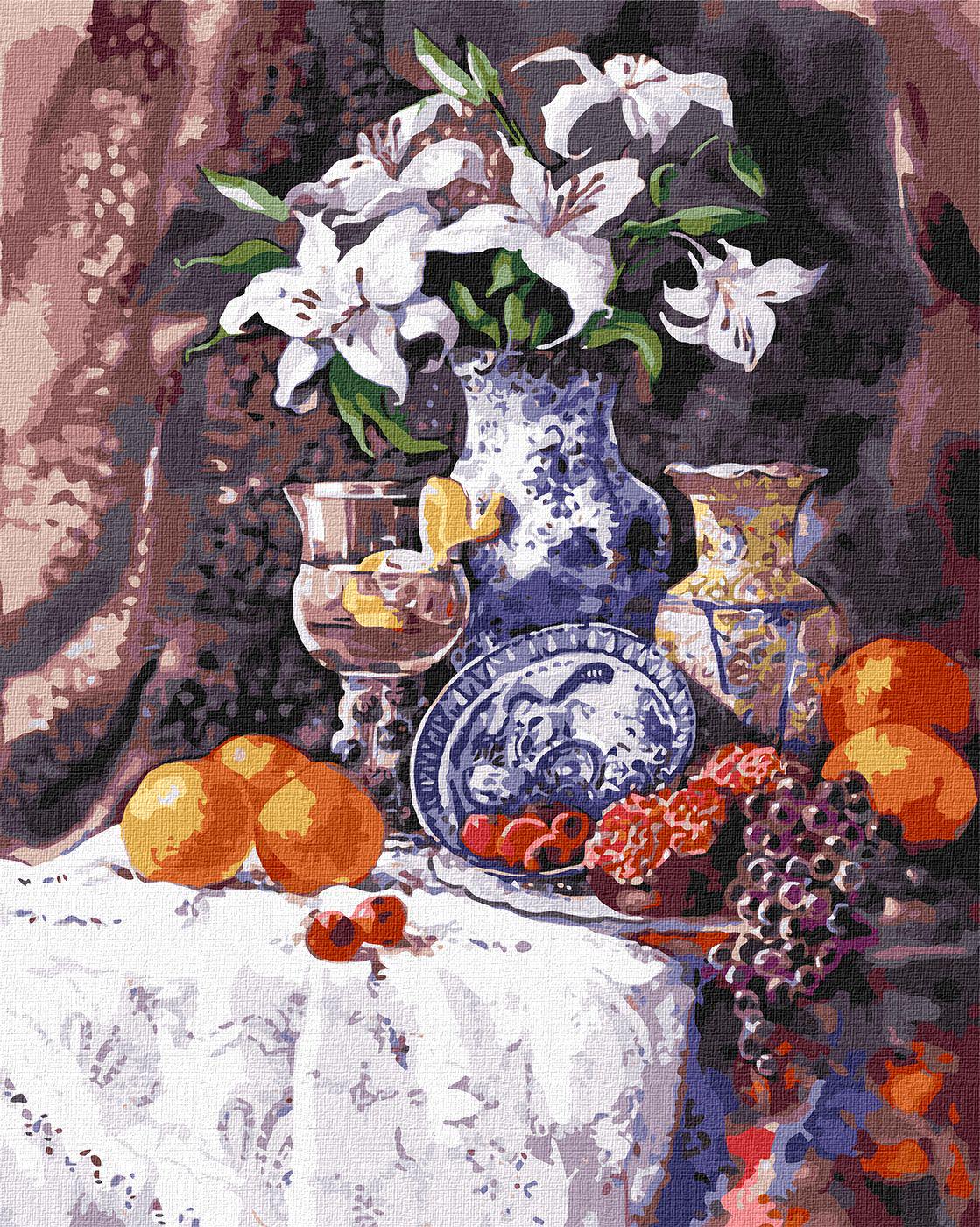 Картина за номерами Ideyka Білосніжні лілії кно2934 40x50 см (MTT-160476)