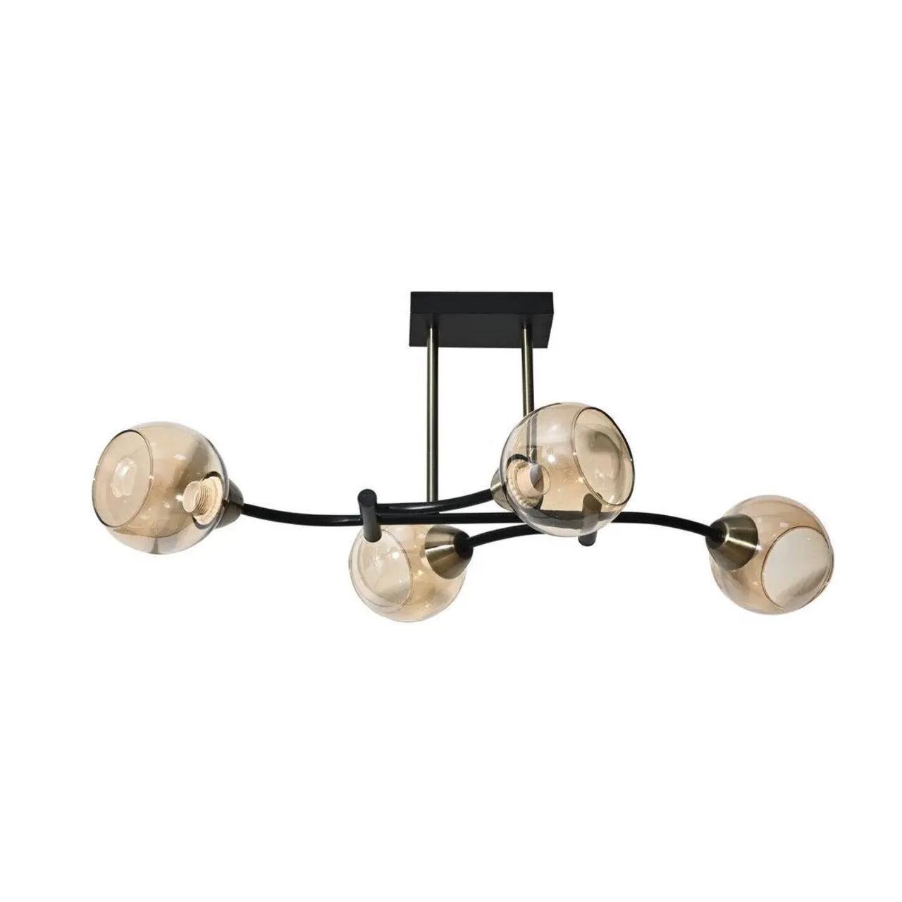 Люстра Sirius с металлическим каркасом под четыре лампы Е27 Черный/Золотой (V17-4 BK+GD)