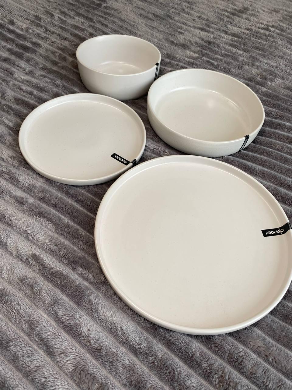 Сервиз столовой посуды Ardesto Trento из 4 пр. для 1 персоны каменная керамика Белый (3122) - фото 17