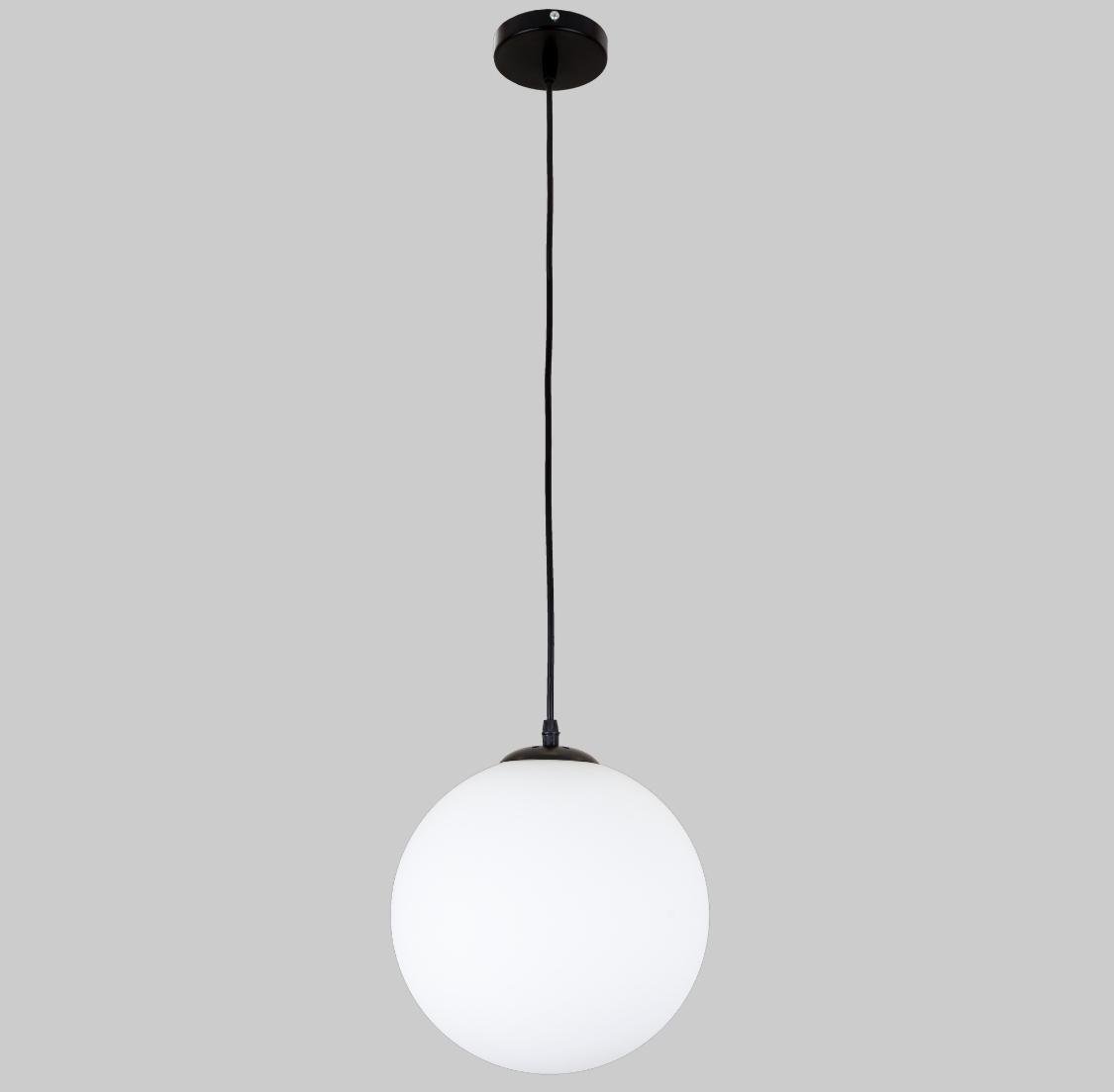 Подвес со стеклянным шаром 25 см Белый (56-glass250F-1 BK+WH)