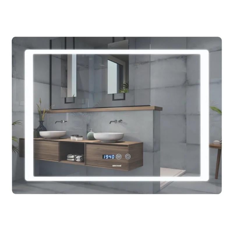 Дзеркало Mixxus STYLE MR03-80x60 з Led Touch Anti-fog димером регулятором яскравості годинником (MI6005) Дзеркало Mixxus STYLE MR03-80x60 з Led Touch Anti-fog димером регулятором яскравості годинником (MI6005)
