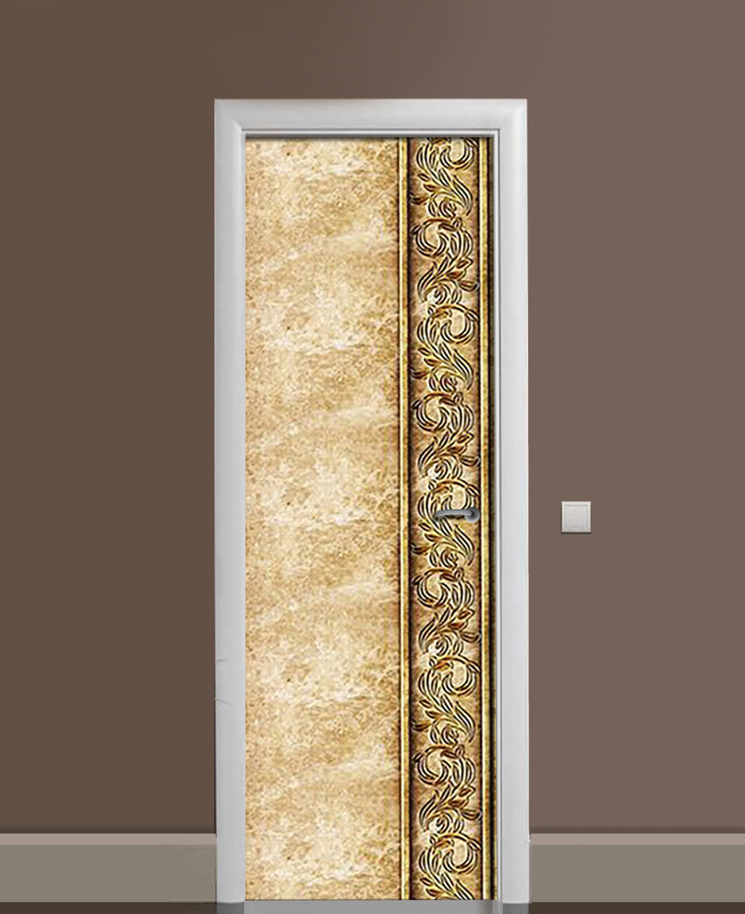 Наклейка 3D на дверь Zatarga "Песочные ветви" виниловая 650х2000 мм