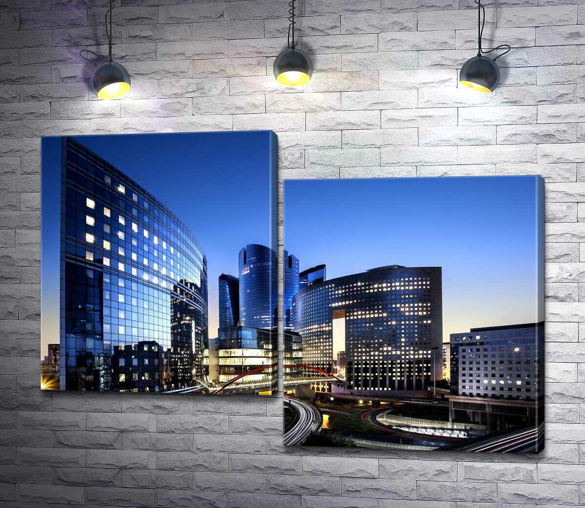 Модульная картина ArtPoster "Парижский Манхэттен" (La Défense) в вечерних сумерках 100x70 см Модуль №5 (000450)