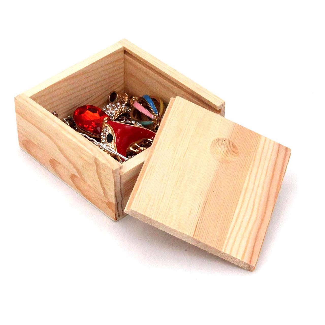 Подарочная коробка из дерева Брешиа 80х80х40 мм Бланже (ПДУ-0009101)