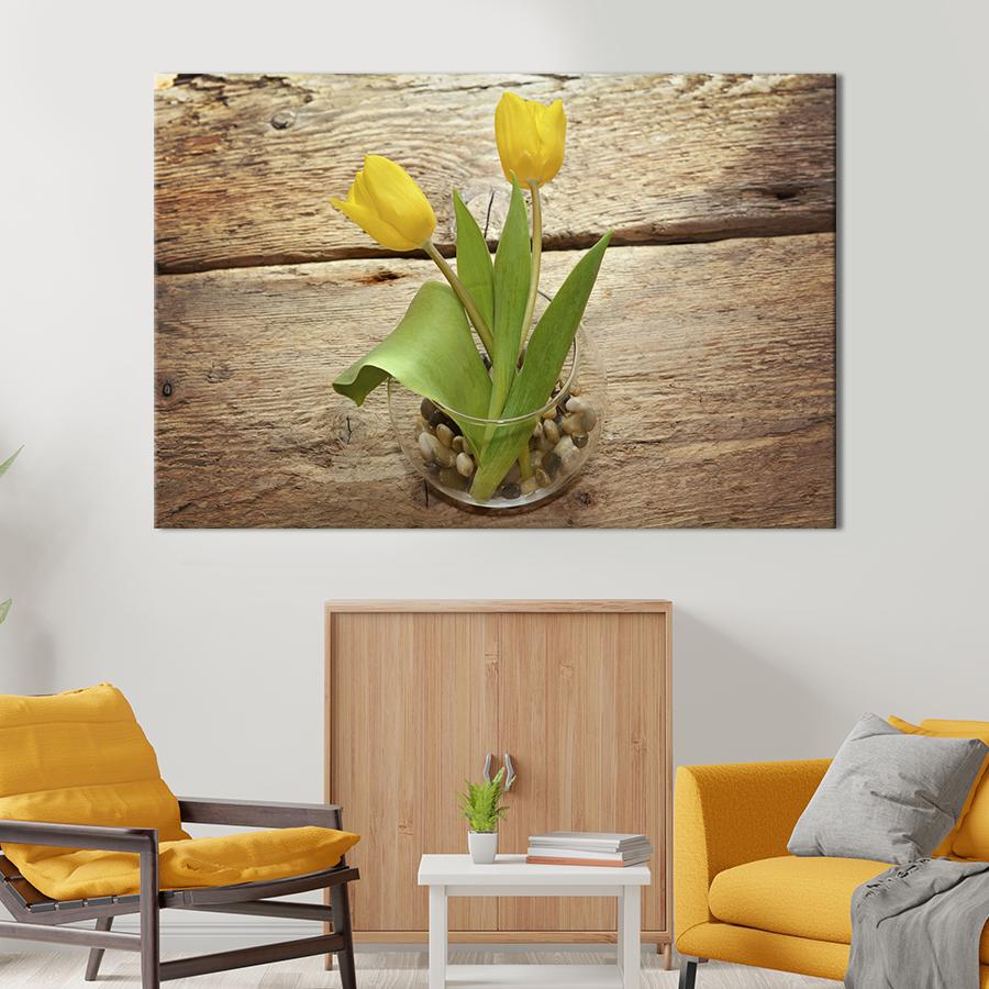Картина на полотні Два жовті тюльпани 75x50 см (1005-1)