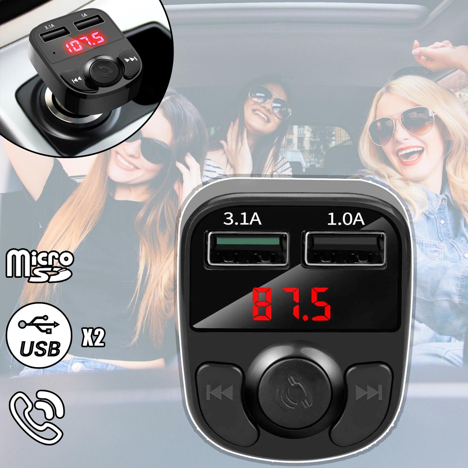 FM-модулятор Power Pik 22X Bluetooth с громкой связью/2xUSB/3.1A/microSD - фото 2 FM-модулятор Power Pik 22X Bluetooth с громкой связью/2xUSB/3.1A/microSD - фото 2